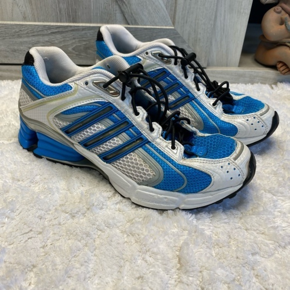ADIDAS - MICROBOUNCE  MENS SHOES White/Blue Toggle Closure 7.5